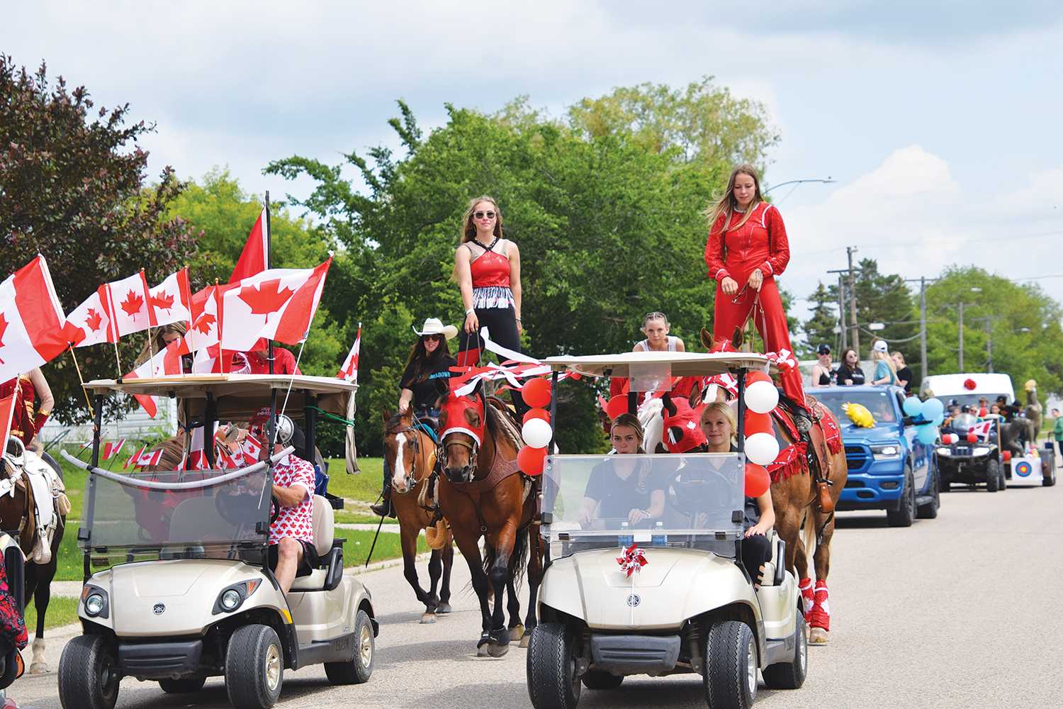 The parade in Redvers during their homecoming last year.
